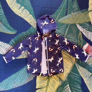 Cat & Jack Unicorn and Rainbows fleece lined raincoat- 2t